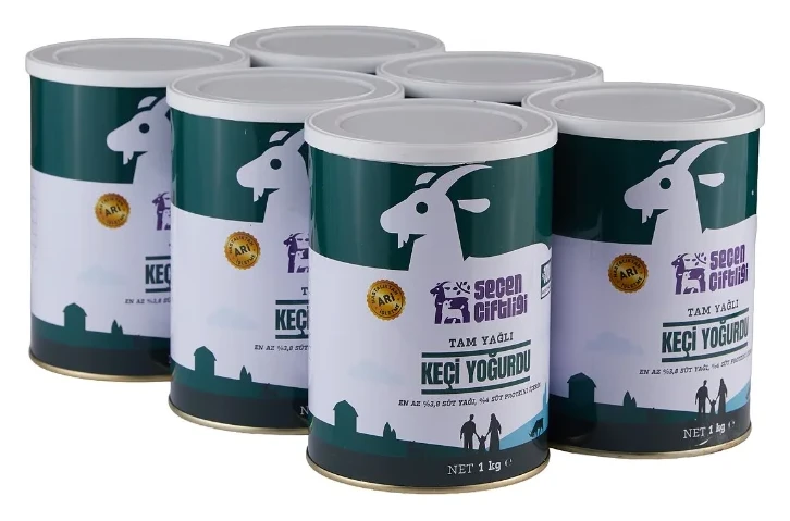 Keçi Yoğurdu Tam Yağlı — 1 kg teneke · 6’lı paket